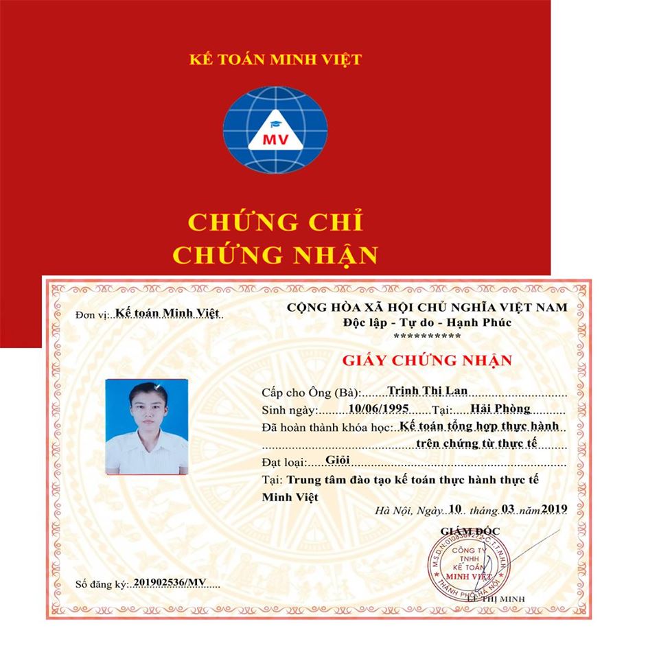 chứng nhận khóa học tại thanh xuân