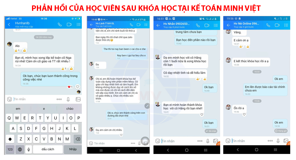 phản hổi của học viên sau khi học xong kế toán tổng hợp